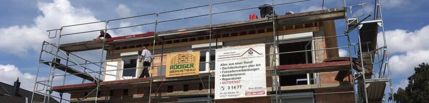 Flachdach bei einem Neubau